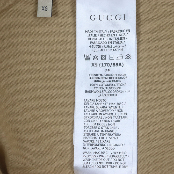 Great GUCCI Short sleeve T-shirt Brown cotton mens XS 771758