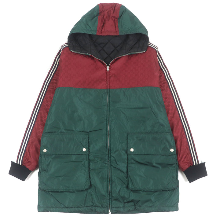 Great GUCCI mountain hoodie green bordeaux Nylon mens 46 590746