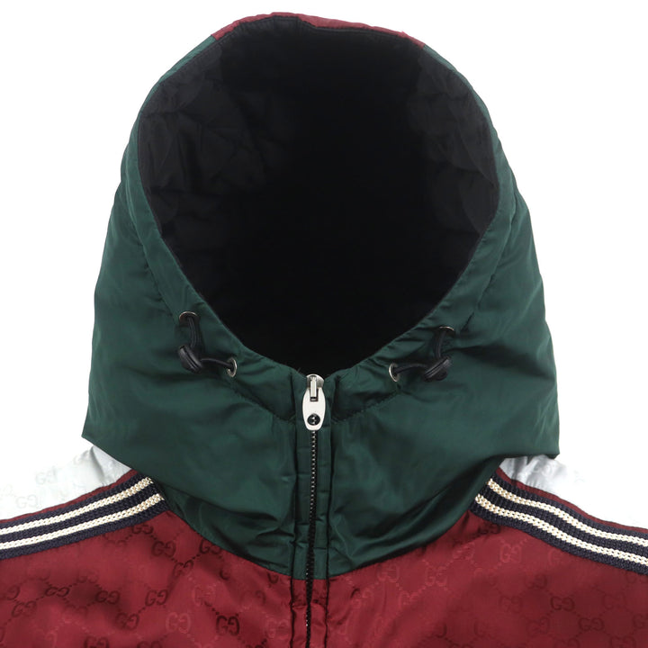 Great GUCCI mountain hoodie green bordeaux Nylon mens 46 590746