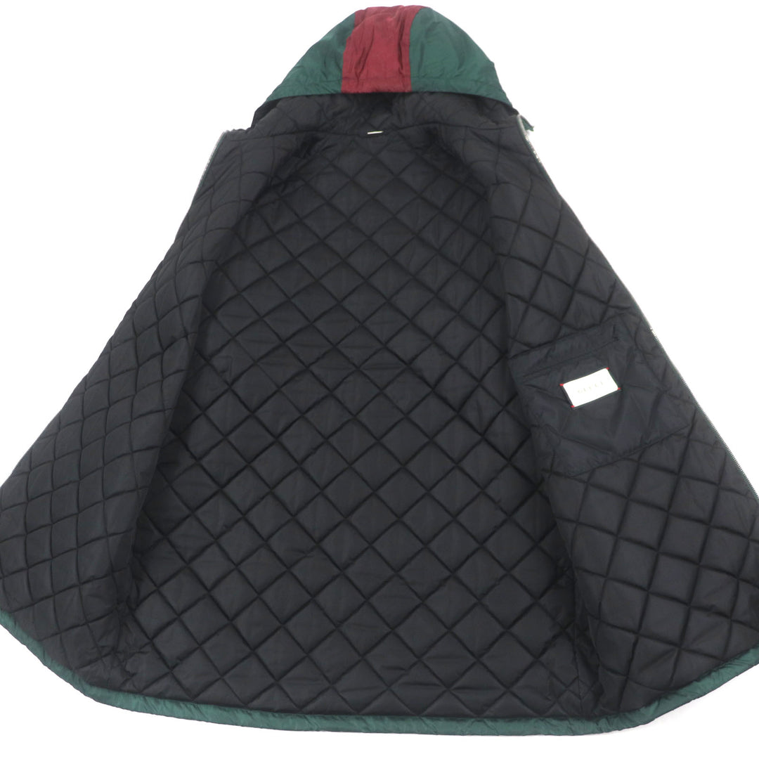 Great GUCCI mountain hoodie green bordeaux Nylon mens 46 590746