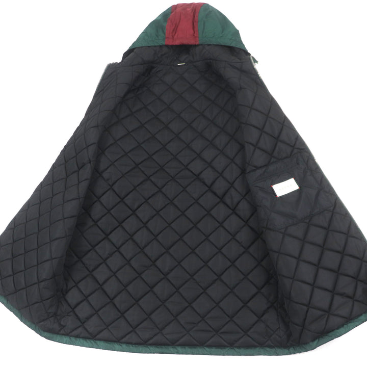 Great GUCCI mountain hoodie green bordeaux Nylon mens 46 590746
