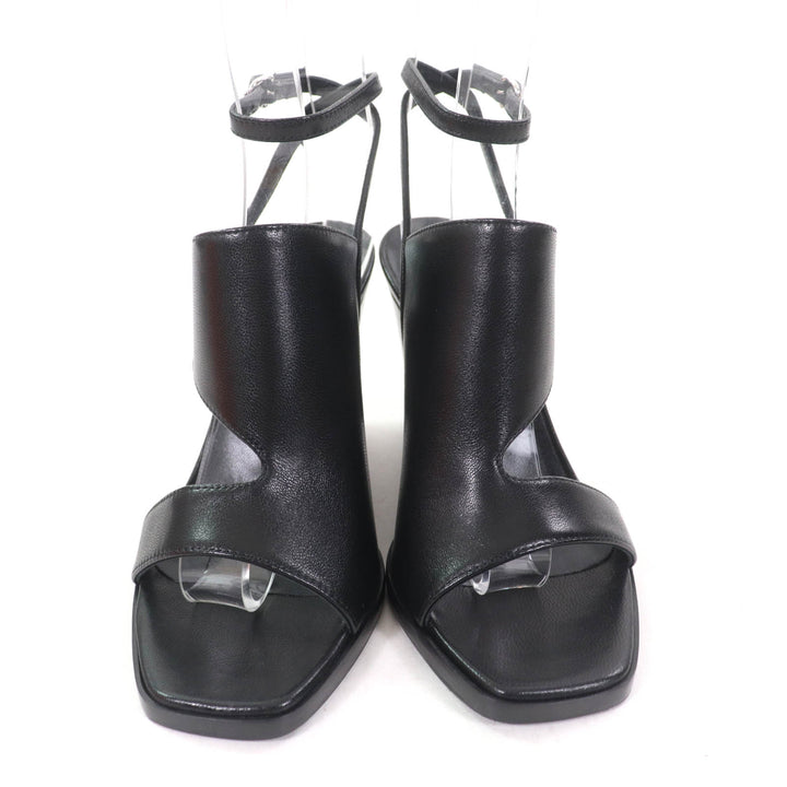 Pristine HERMES Sandals Inconnu 85 ankle strap leather black leather Women 35