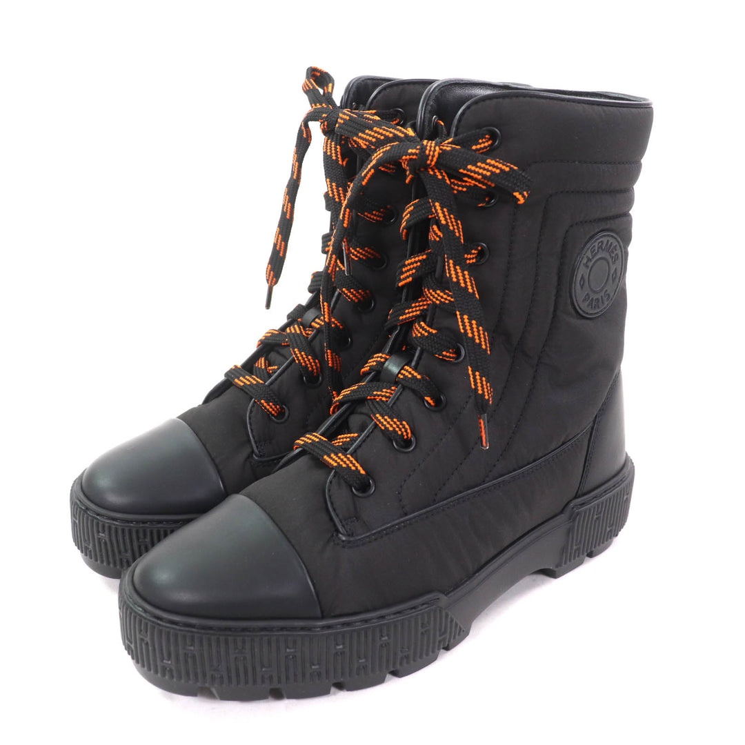 Pristine HERMES short boots fresh black Calf leather Women 37