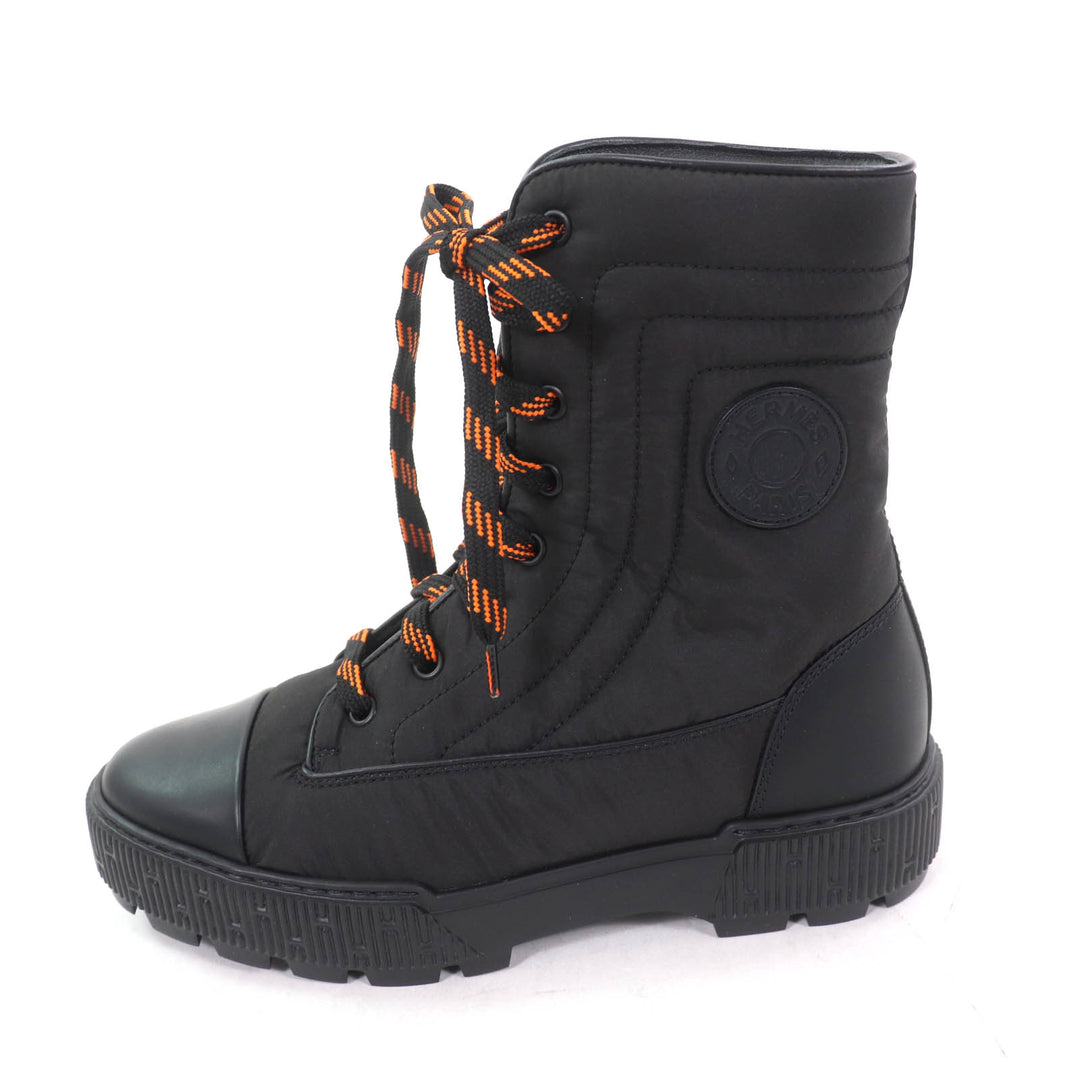 Pristine HERMES short boots fresh black Calf leather Women 37