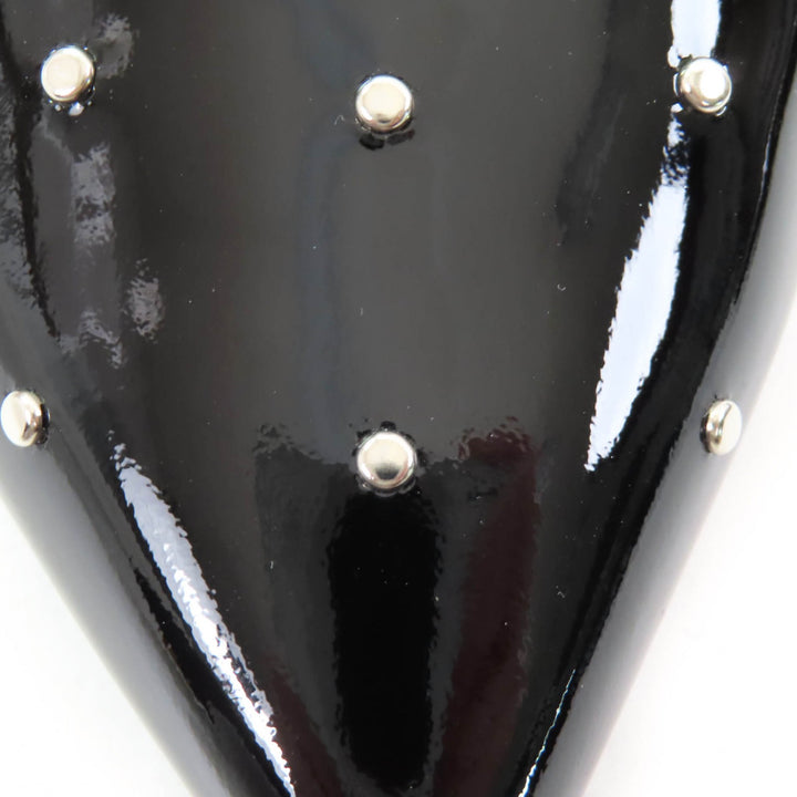 Excellent CELINE pumps Studded pointed toe patent leather black Patent leather Women 36.5