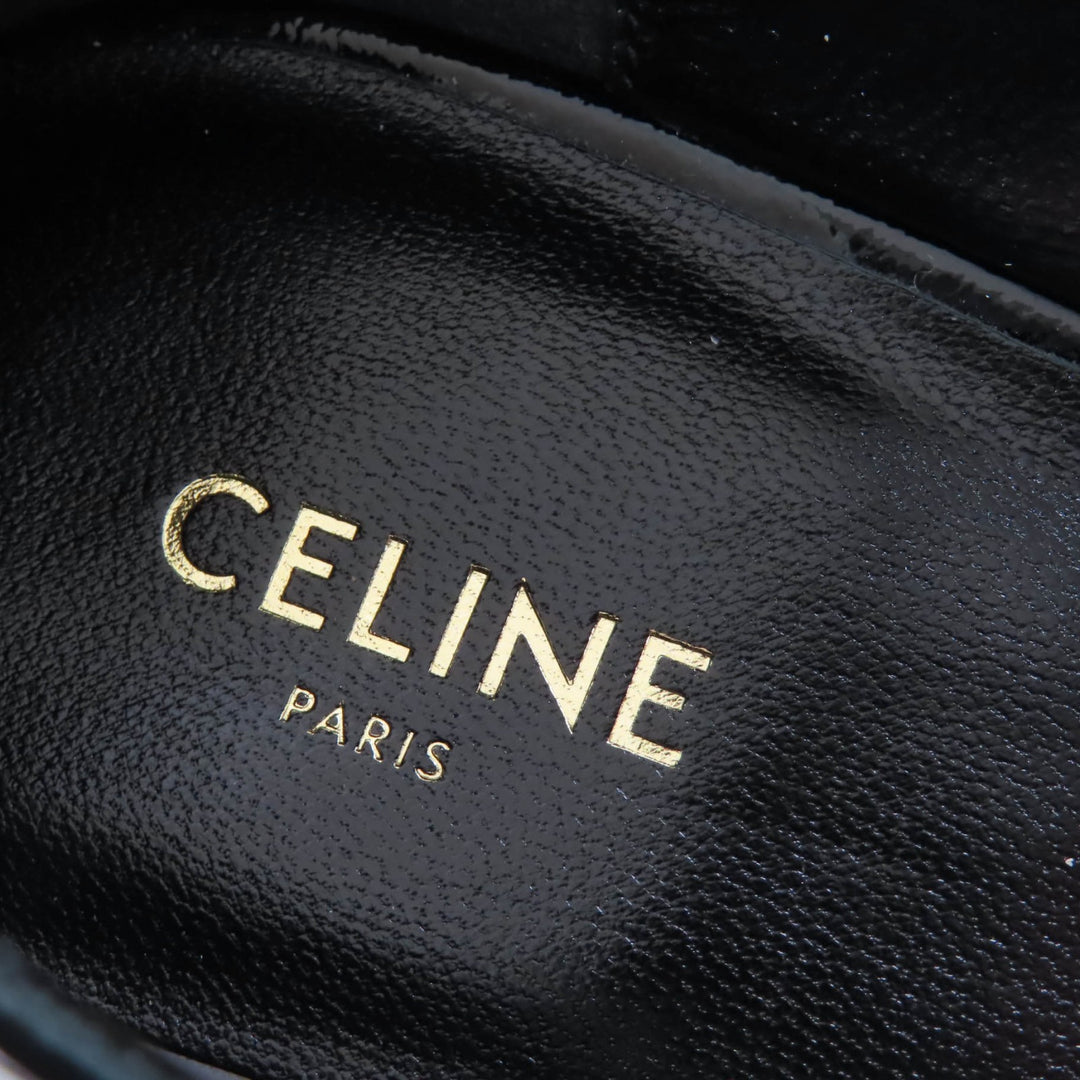 Excellent CELINE pumps Studded pointed toe patent leather black Patent leather Women 36.5