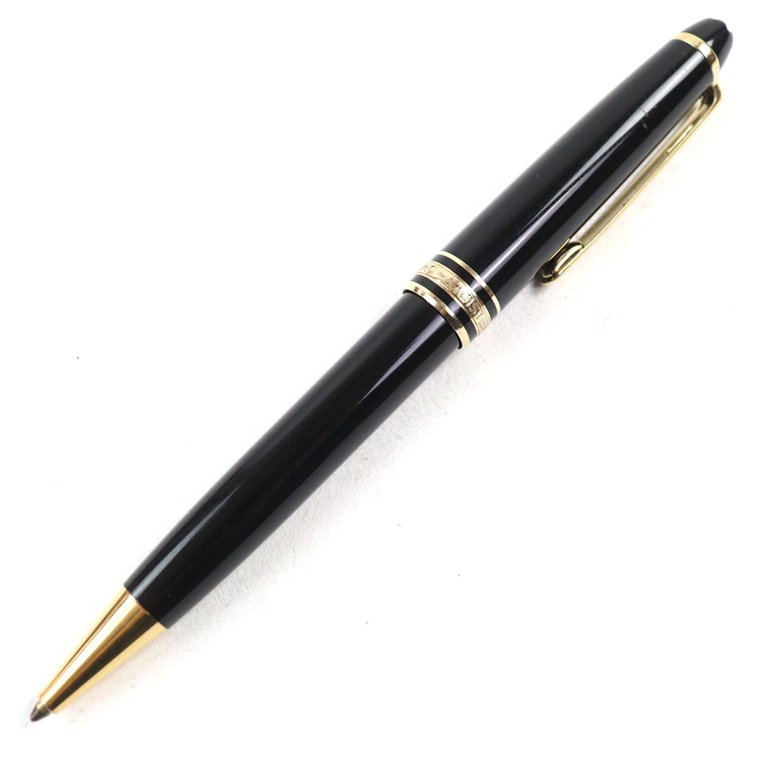 Very Good MONTBLANC Ballpoint pen Meisterstck Classic Logo engraved White Star