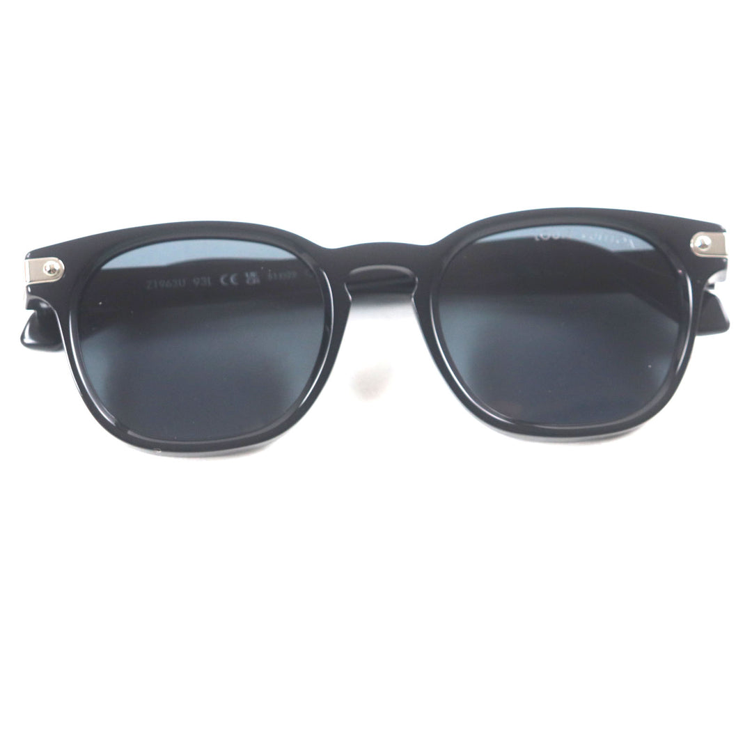 Great LOUIS VUITTON sunglasses LV Signature Square Round Black Silver Z1963U