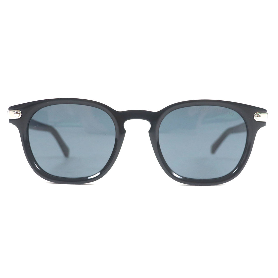 Great LOUIS VUITTON sunglasses LV Signature Square Round Black Silver Z1963U