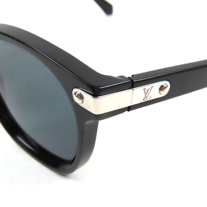 Great LOUIS VUITTON sunglasses LV Signature Square Round Black Silver Z1963U