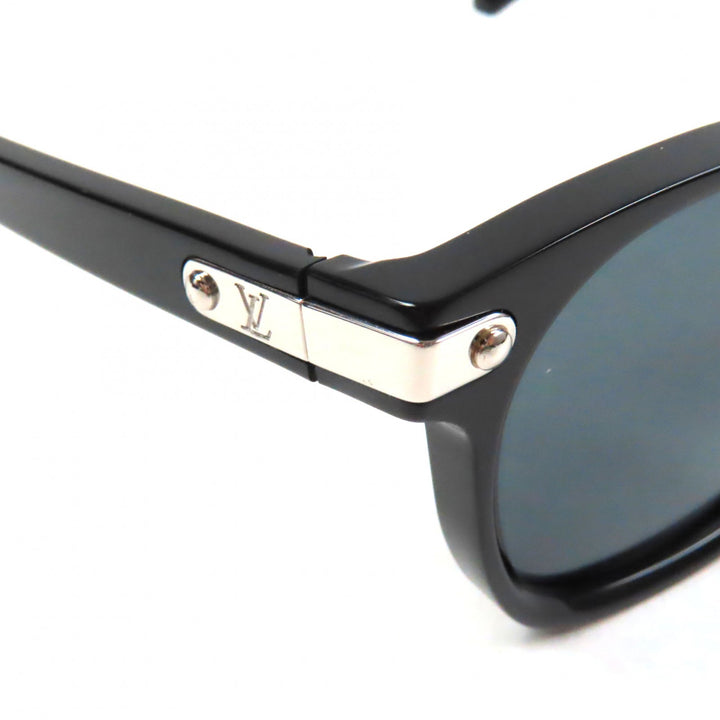 Great LOUIS VUITTON sunglasses LV Signature Square Round Black Silver Z1963U