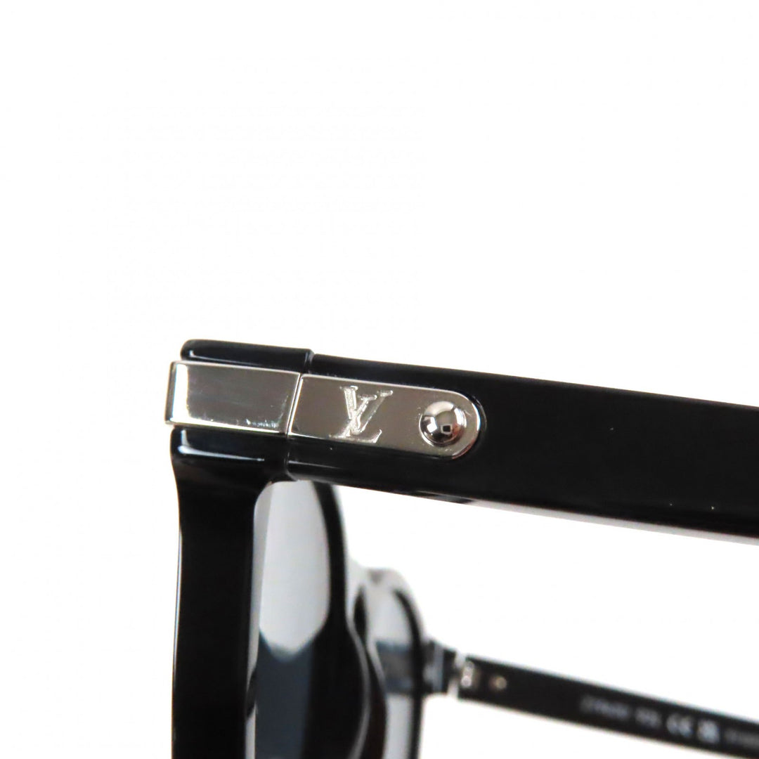 Great LOUIS VUITTON sunglasses LV Signature Square Round Black Silver Z1963U