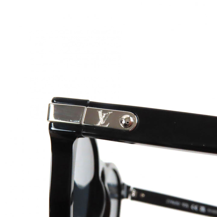 Great LOUIS VUITTON sunglasses LV Signature Square Round Black Silver Z1963U