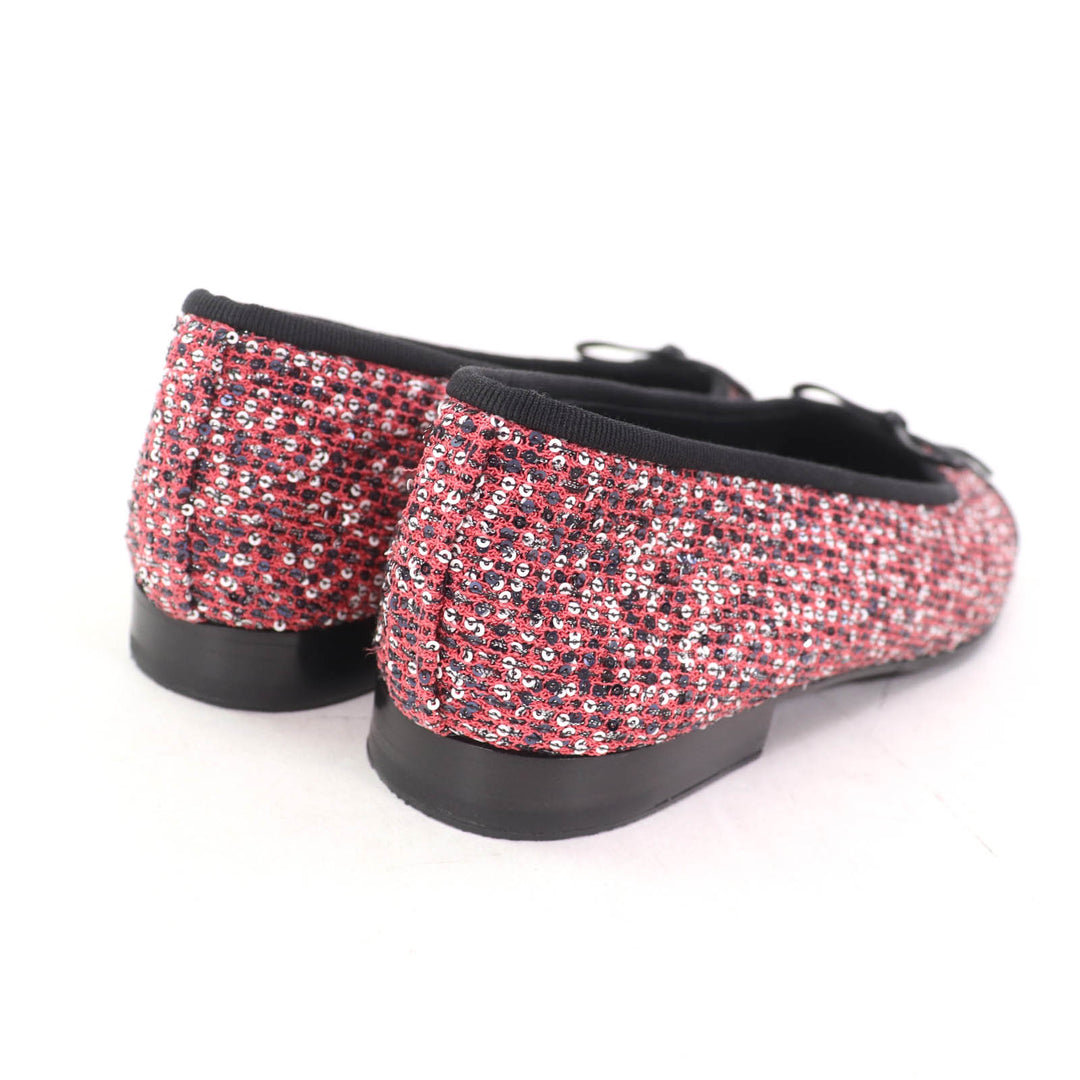Excellent CHANEL Ballet shoes Pink Sequin Women 36.5 G02819