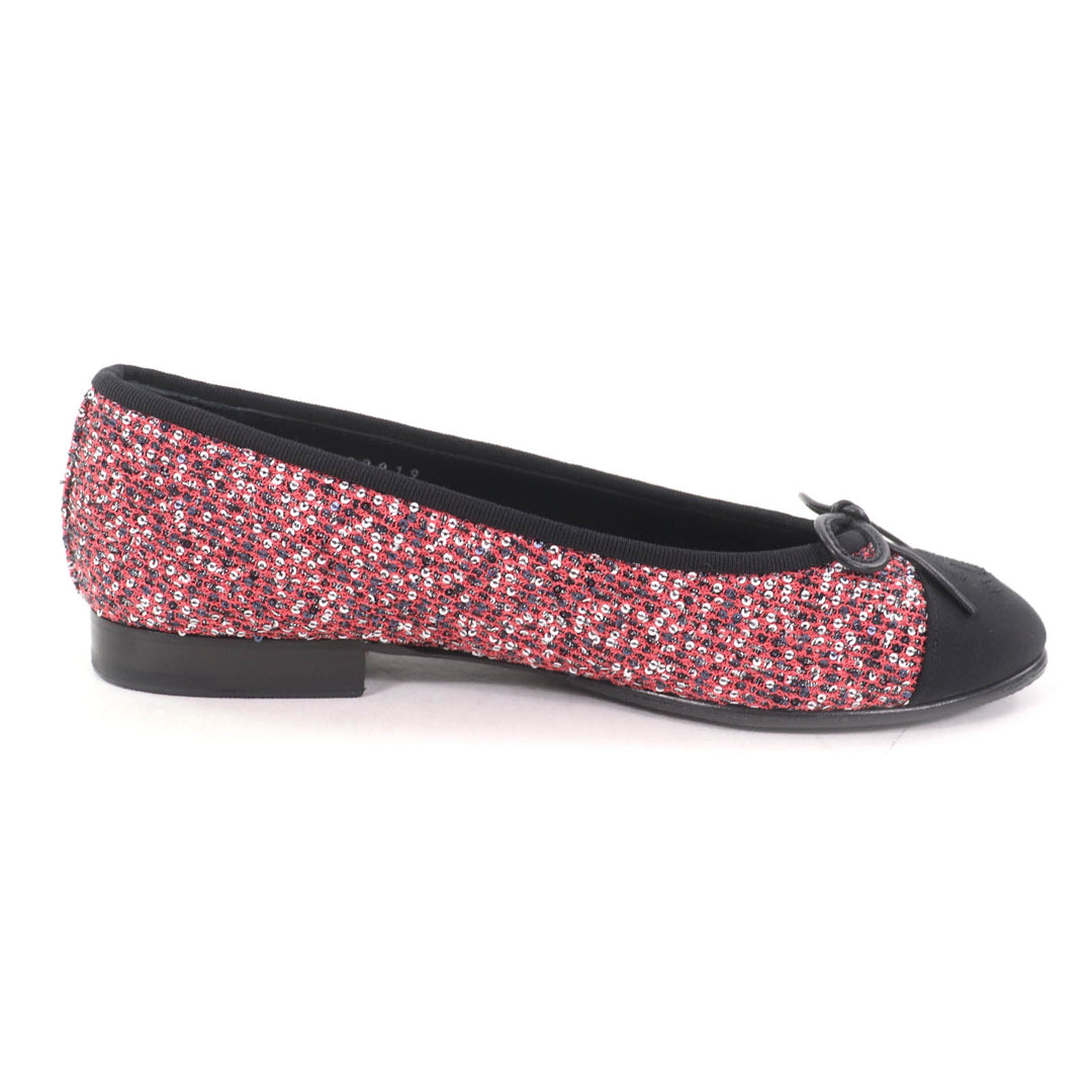 Excellent CHANEL Ballet shoes Pink Sequin Women 36.5 G02819