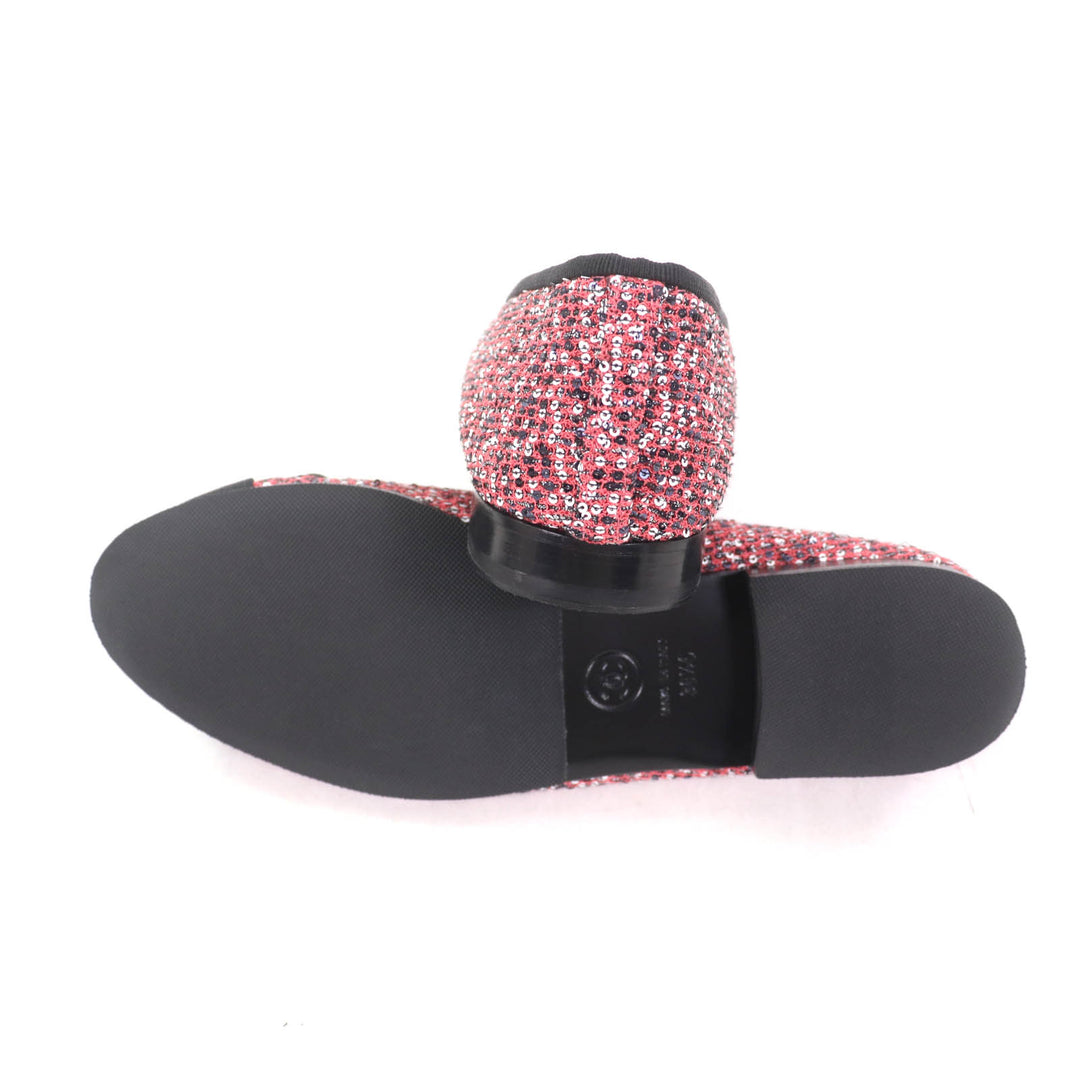 Excellent CHANEL Ballet shoes Pink Sequin Women 36.5 G02819