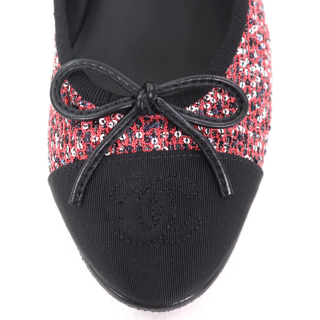 Excellent CHANEL Ballet shoes Pink Sequin Women 36.5 G02819