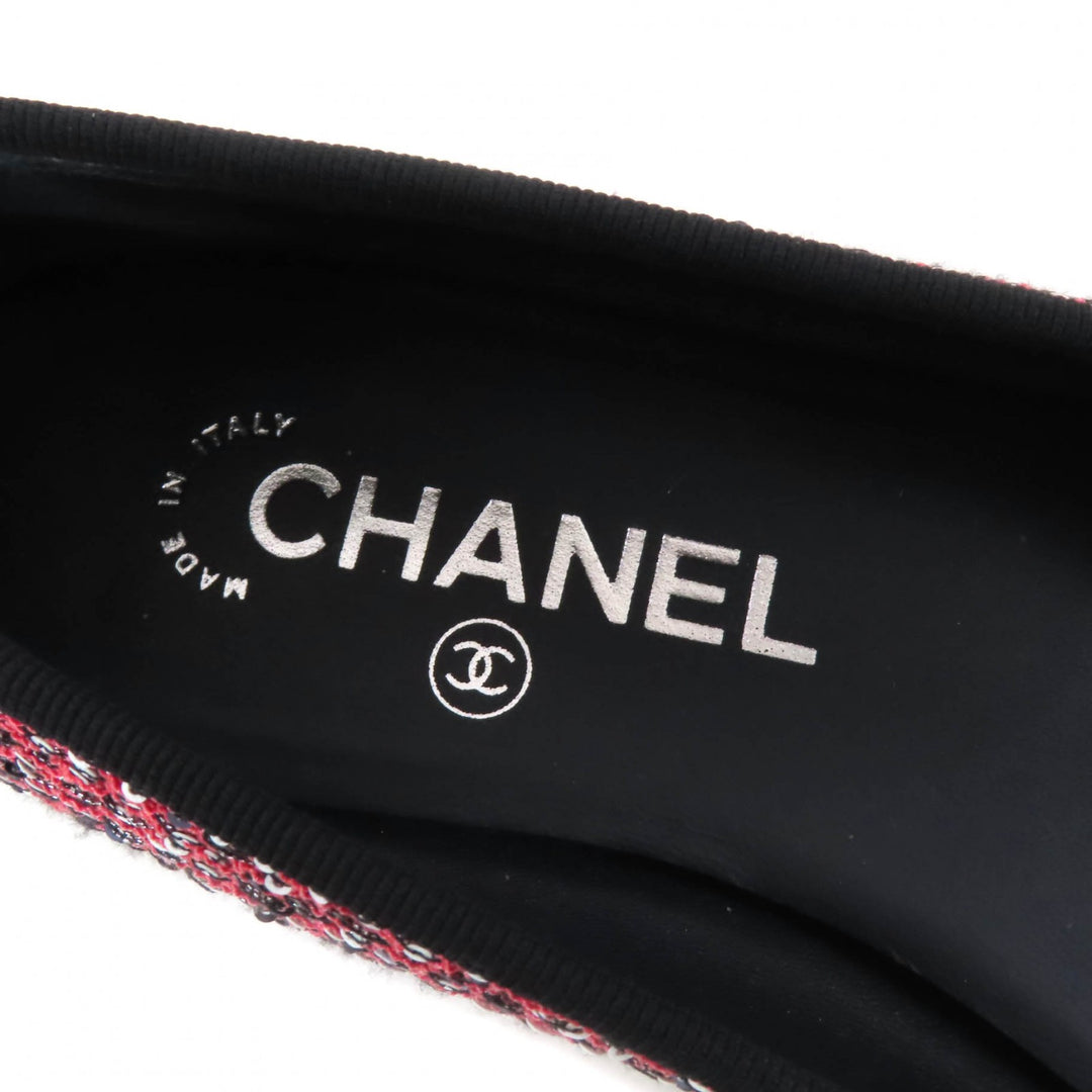 Excellent CHANEL Ballet shoes Pink Sequin Women 36.5 G02819