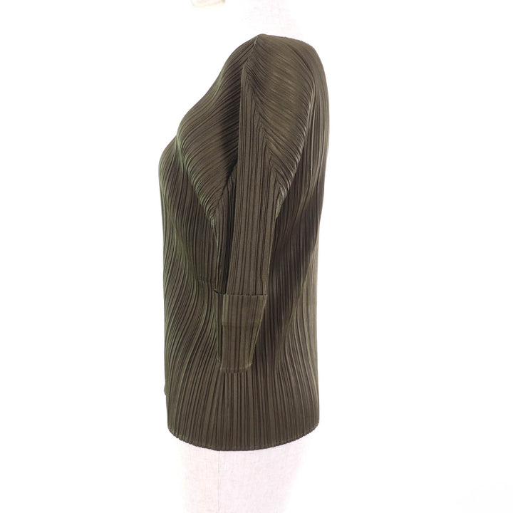 Excellent PLEATS PLEASE T-shirt khaki polyester Women 3 PP91-JK205