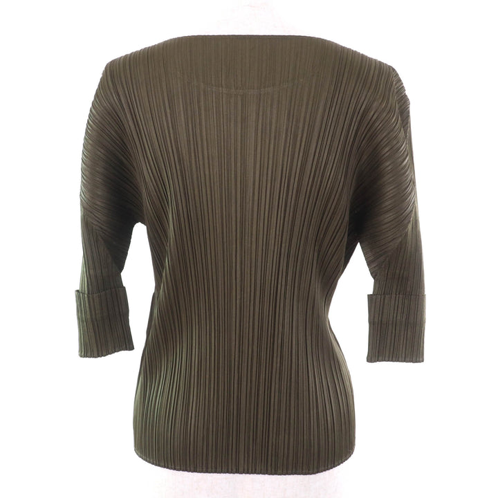 Excellent PLEATS PLEASE T-shirt khaki polyester Women 3 PP91-JK205
