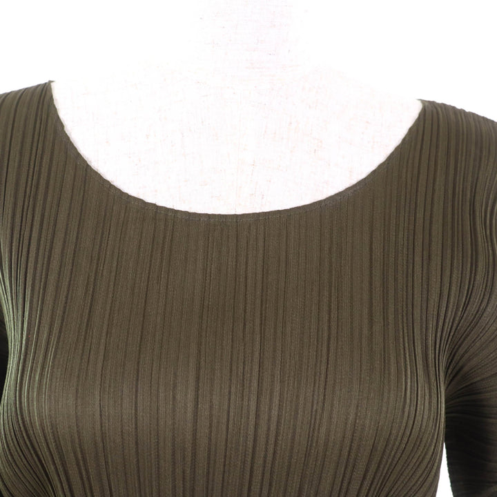 Excellent PLEATS PLEASE T-shirt khaki polyester Women 3 PP91-JK205