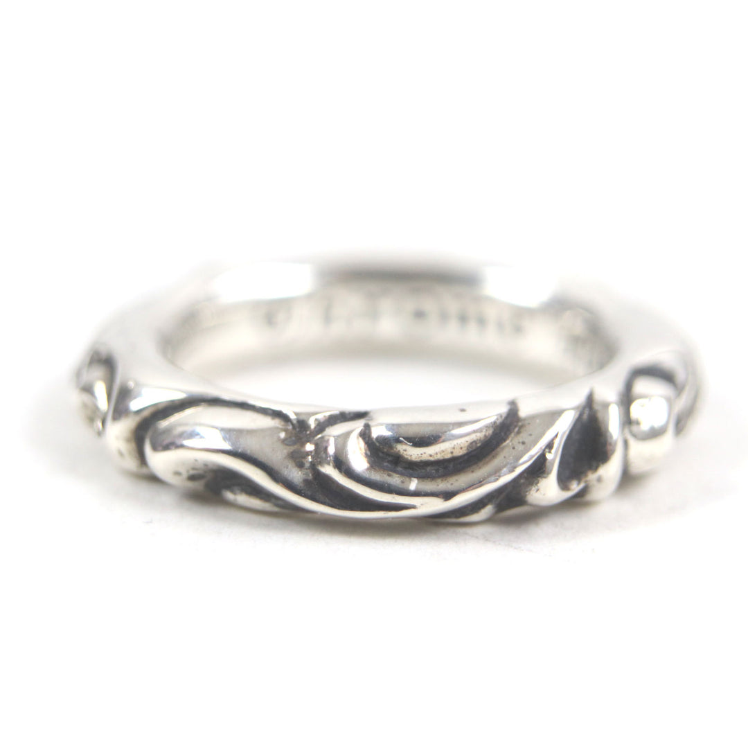 Great CHROME HEARTS Ring Scroll banding Silver 925 mens