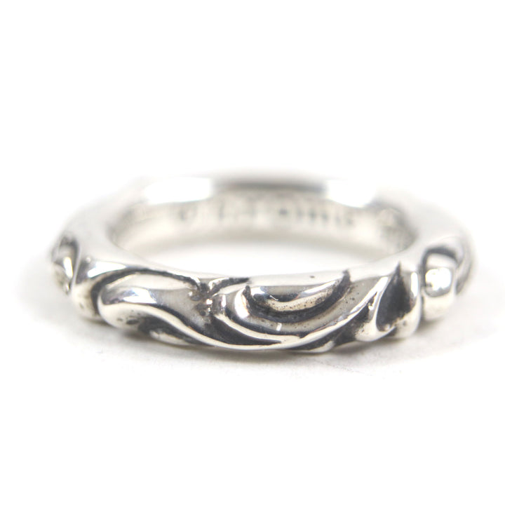 Great CHROME HEARTS Ring Scroll banding Silver 925 mens
