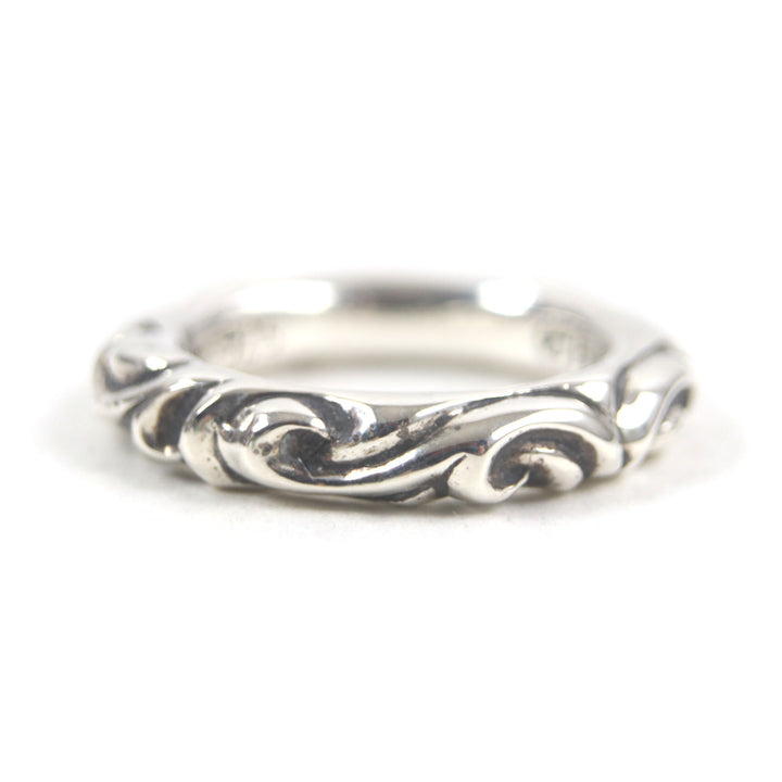 Great CHROME HEARTS Ring Scroll banding Silver 925 mens
