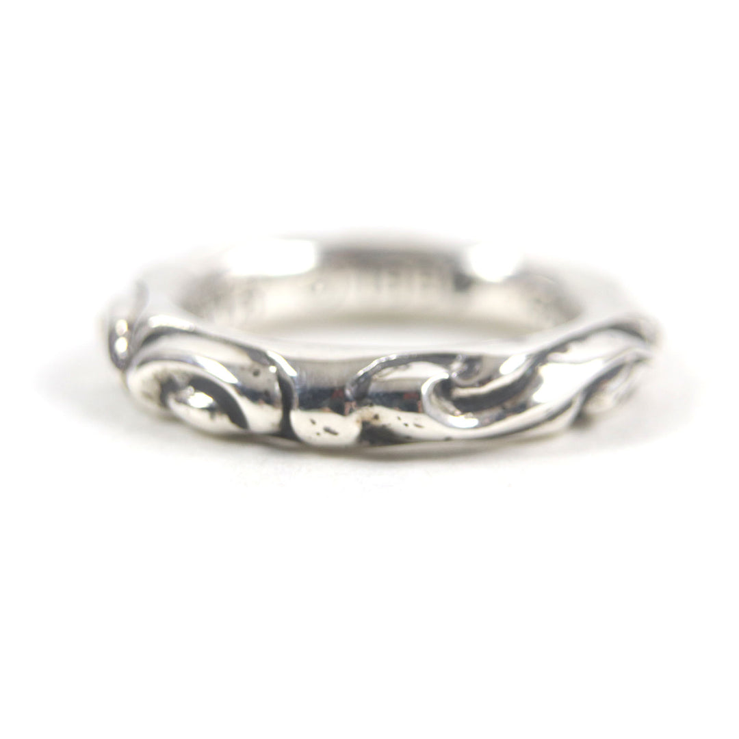 Great CHROME HEARTS Ring Scroll banding Silver 925 mens