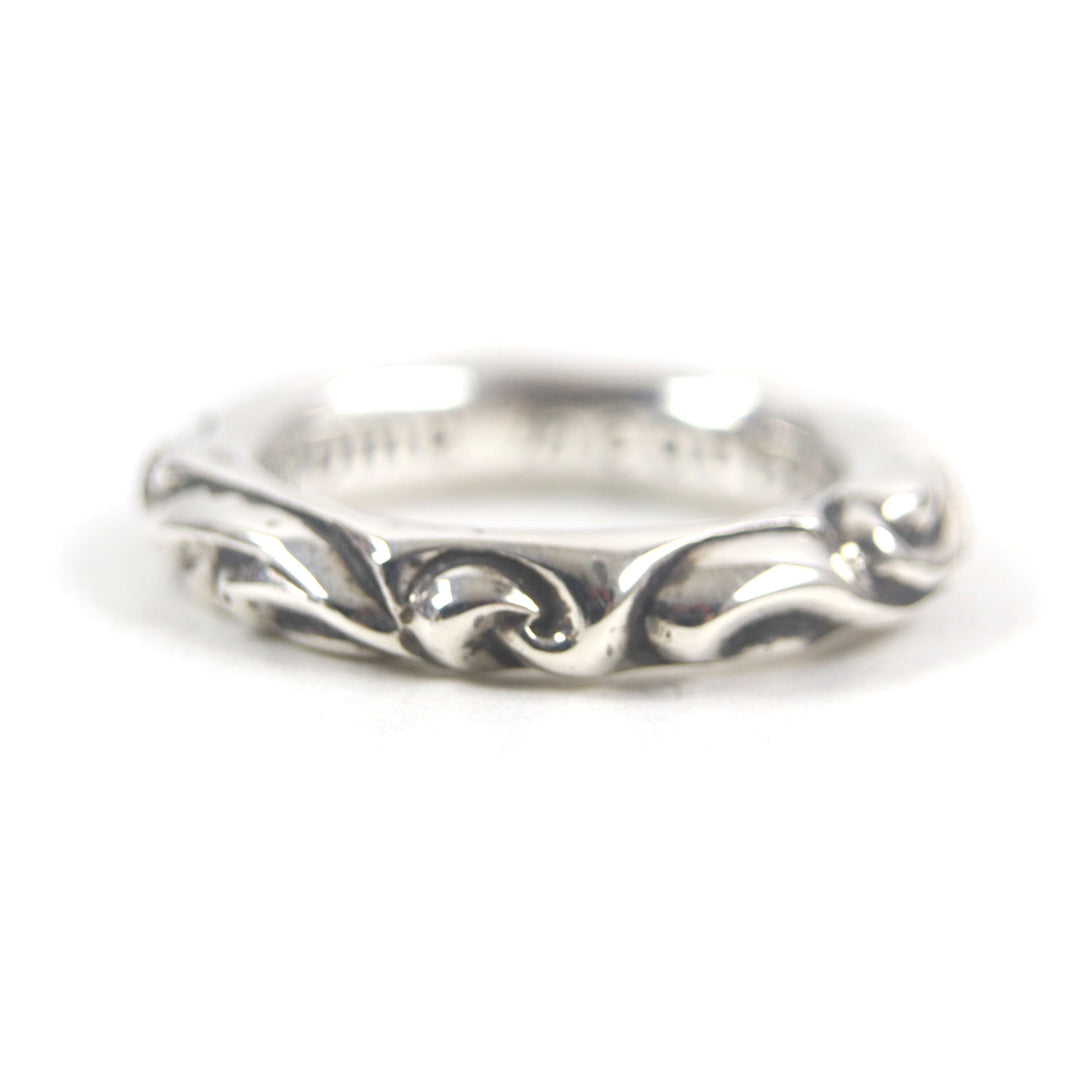 Great CHROME HEARTS Ring Scroll banding Silver 925 mens