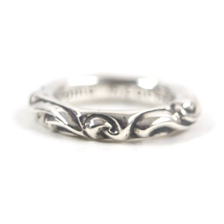 Great CHROME HEARTS Ring Scroll banding Silver 925 mens