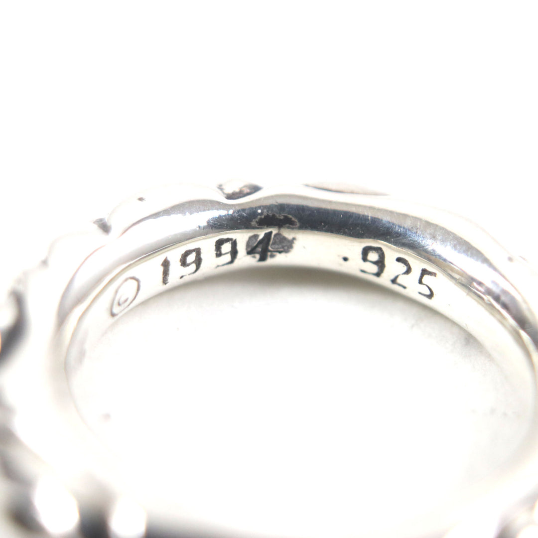 Great CHROME HEARTS Ring Scroll banding Silver 925 mens