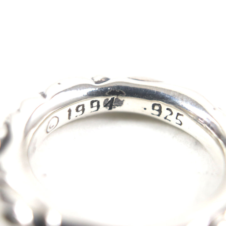 Great CHROME HEARTS Ring Scroll banding Silver 925 mens