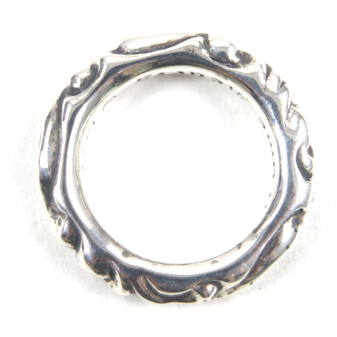 Great CHROME HEARTS Ring Scroll banding Silver 925 mens
