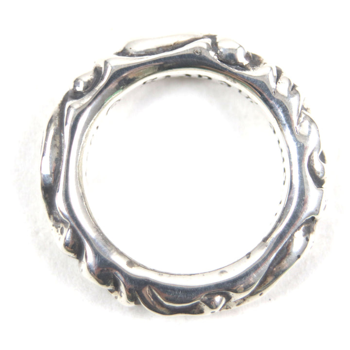 Great CHROME HEARTS Ring Scroll banding Silver 925 mens