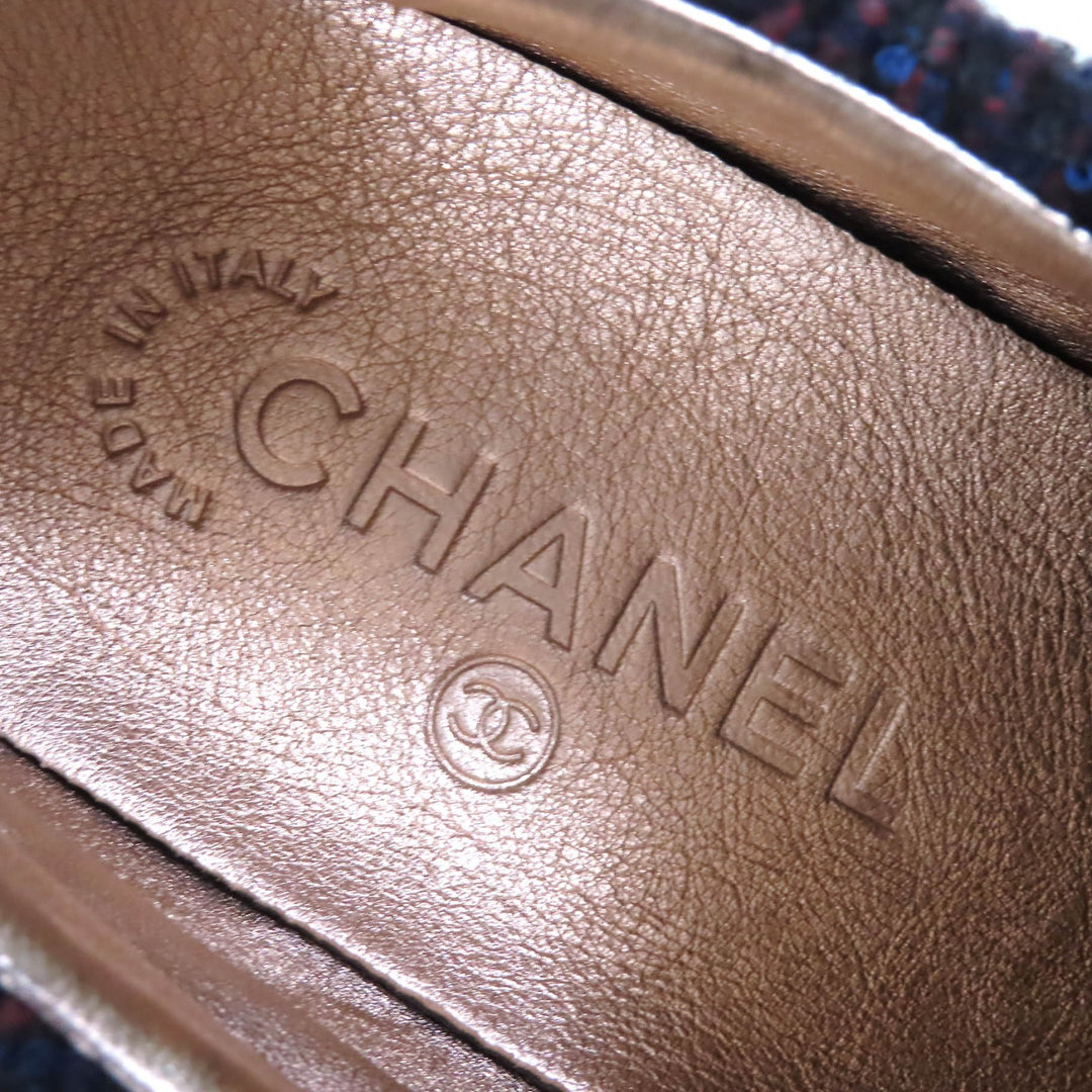 Great CHANEL sneakers COCO Mark Tweed Switch Suede leather Women 35 G30422