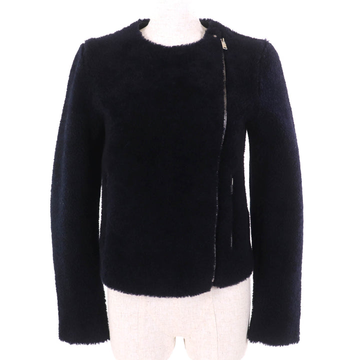 Excellent CELINE Jacket Phoebe period lambskin mouton shearling collarless 34