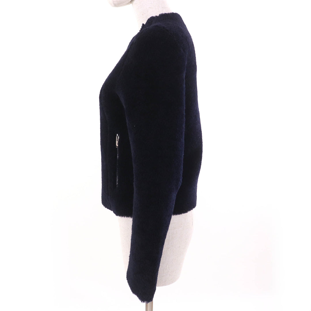 Excellent CELINE Jacket Phoebe period lambskin mouton shearling collarless 34
