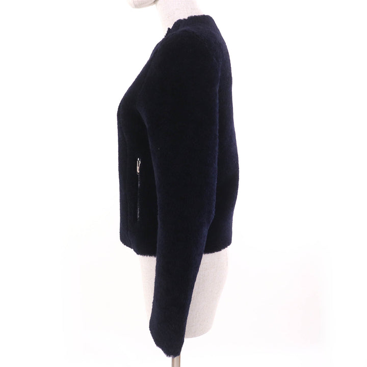 Excellent CELINE Jacket Phoebe period lambskin mouton shearling collarless 34