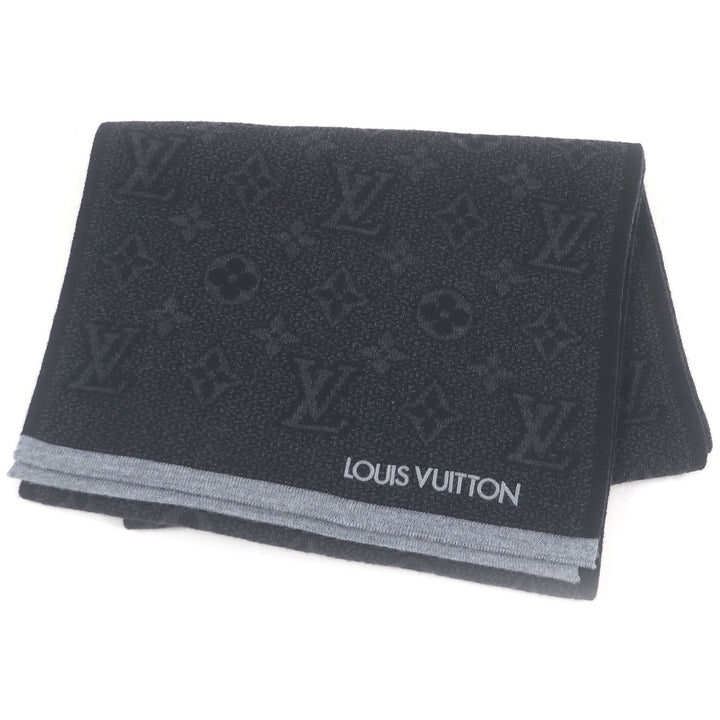 Great LOUIS VUITTON Scarf Escharp My Monogram Eclipse Gris wool mens M73468