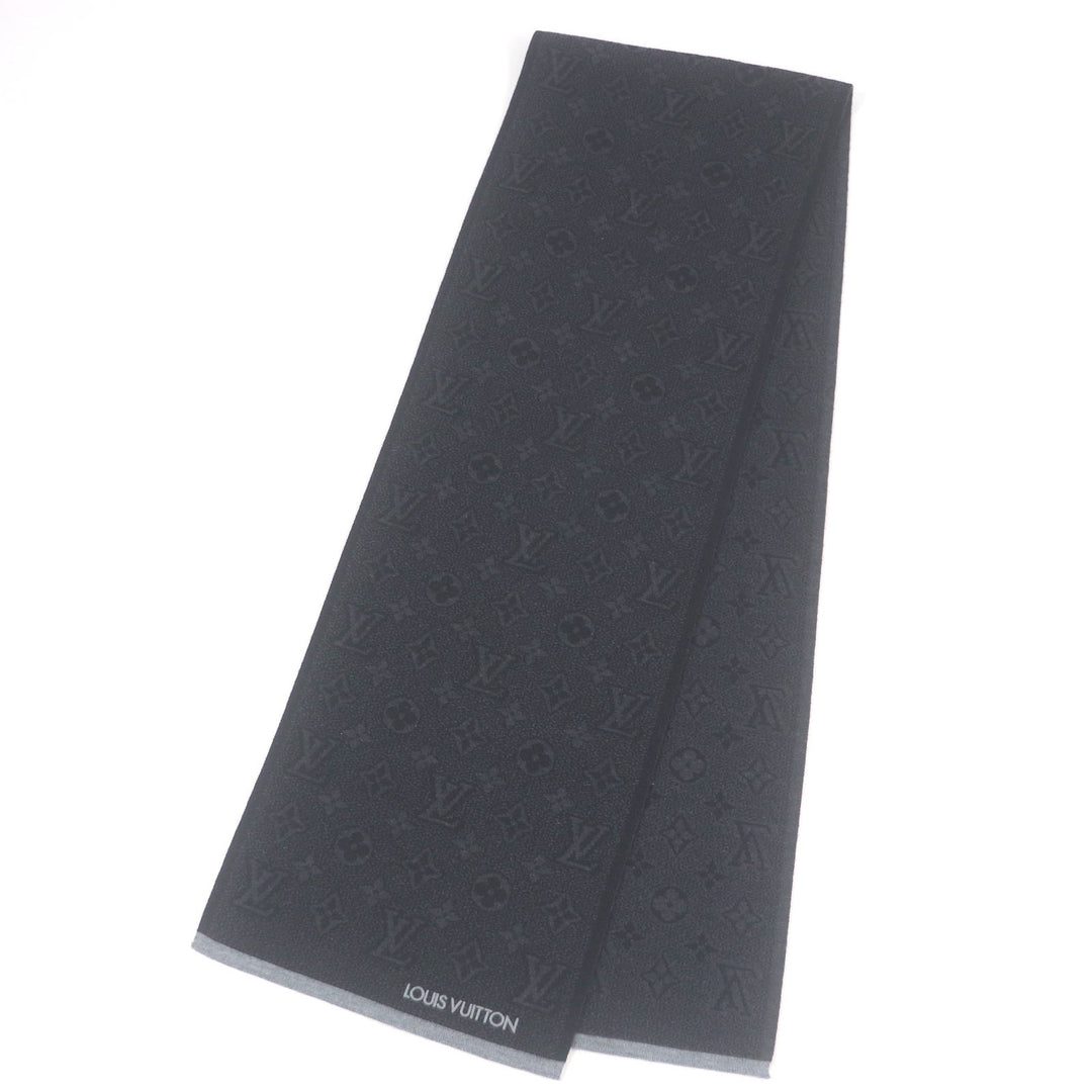 Great LOUIS VUITTON Scarf Escharp My Monogram Eclipse Gris wool mens M73468