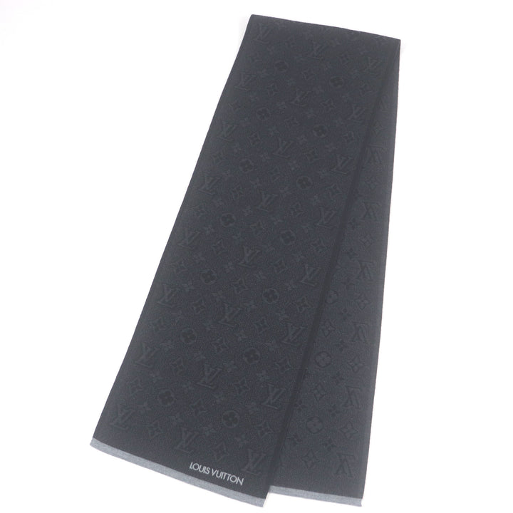 Great LOUIS VUITTON Scarf Escharp My Monogram Eclipse Gris wool mens M73468