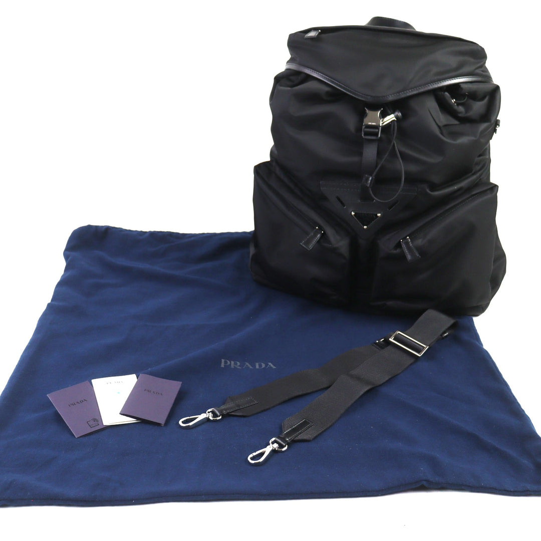Excellent PRADA Backpack Â· Daypack black Nylon mens 2VZ108
