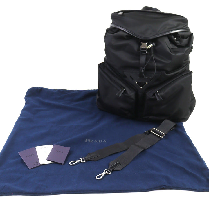Excellent PRADA Backpack Â· Daypack black Nylon mens 2VZ108