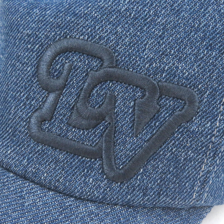Excellent LOUIS VUITTON cap LV logo embroidery embroidered baseball Indigo blue