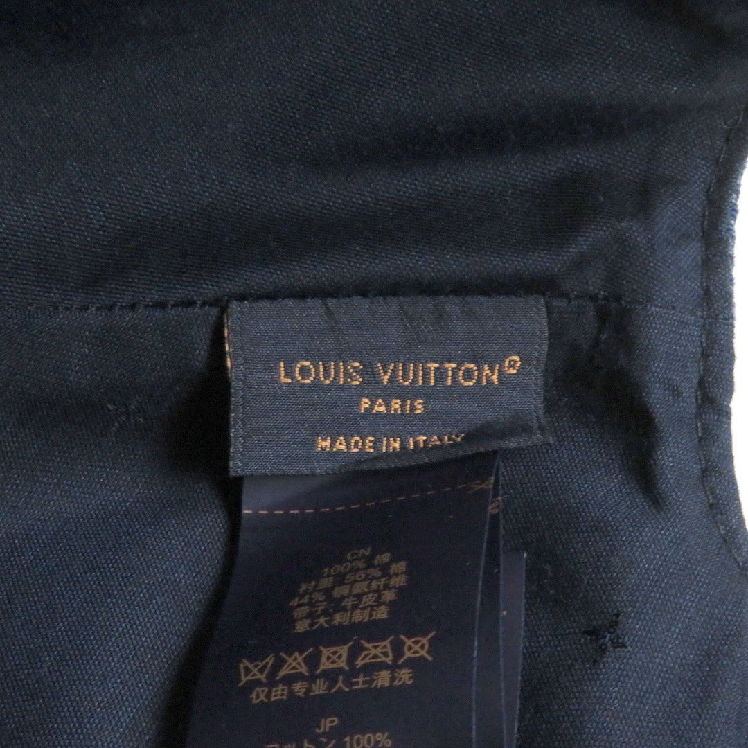 Excellent LOUIS VUITTON cap LV logo embroidery embroidered baseball Indigo blue