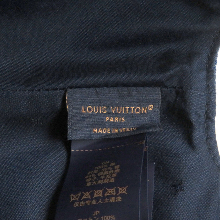 Excellent LOUIS VUITTON cap LV logo embroidery embroidered baseball Indigo blue