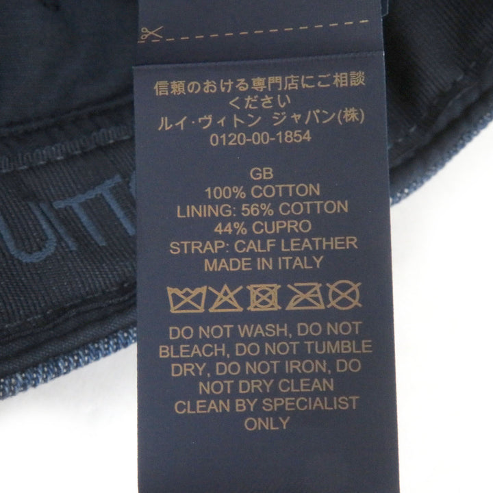 Excellent LOUIS VUITTON cap LV logo embroidery embroidered baseball Indigo blue