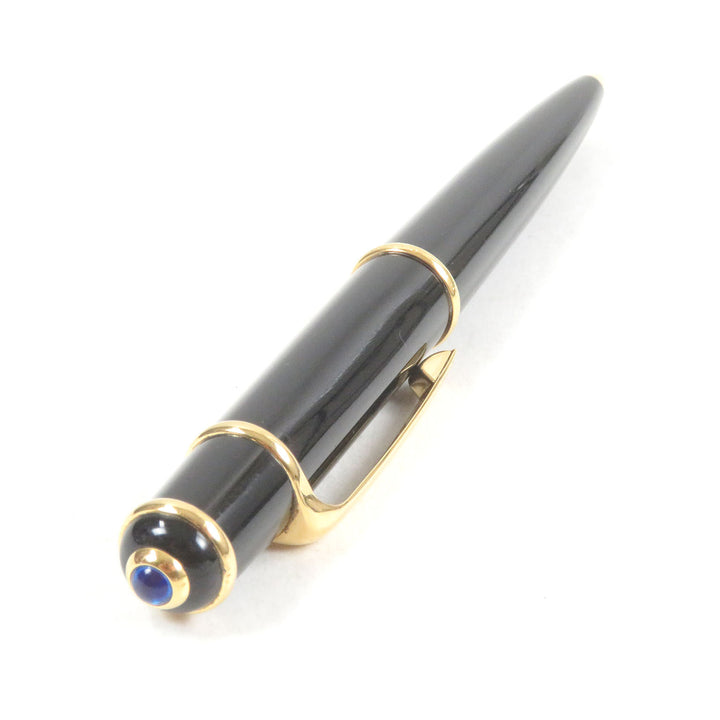 Very Good Cartier Ballpoint pen Diaboro de Cartier Twist type Black gold Blue Gemstone
