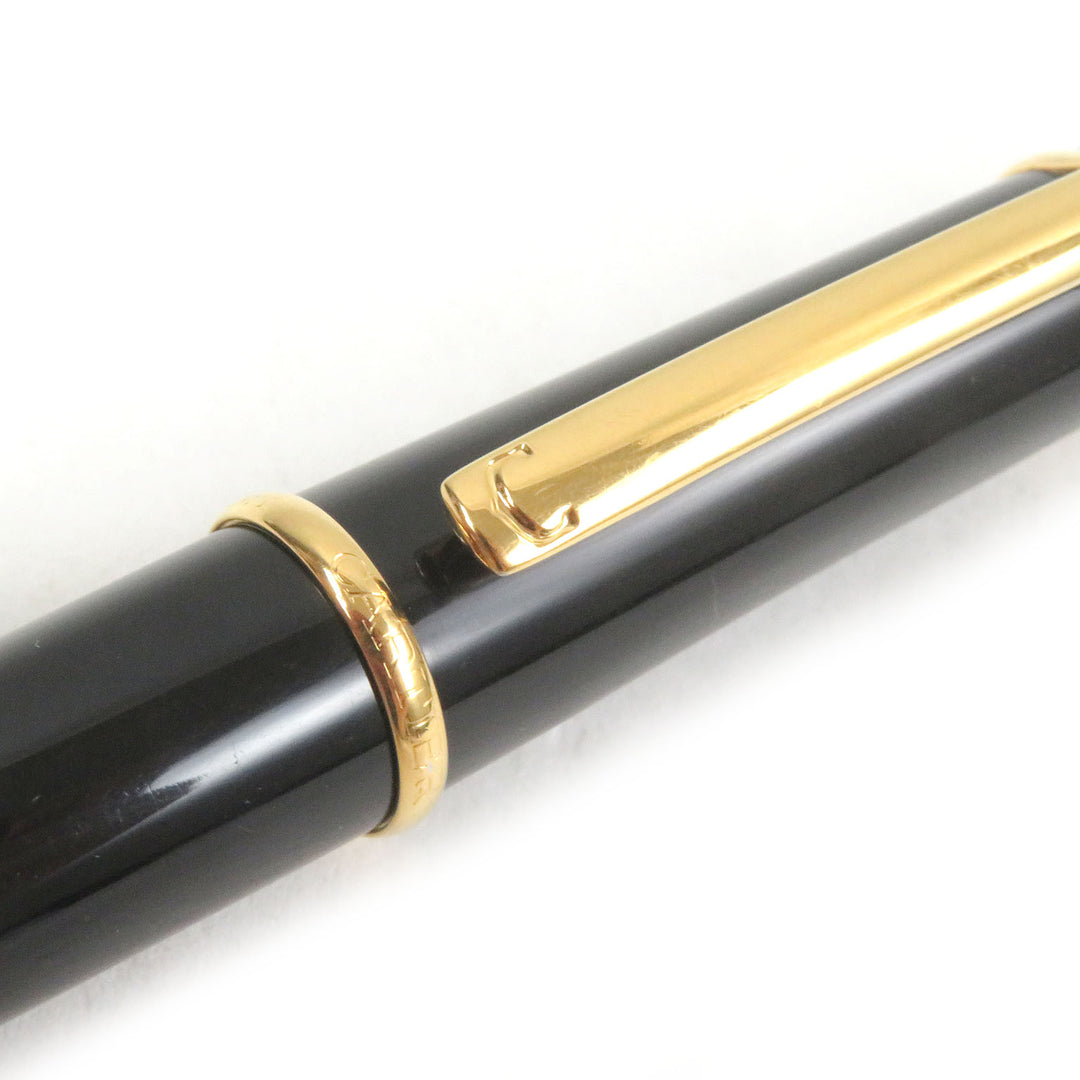 Very Good Cartier Ballpoint pen Diaboro de Cartier Twist type Black gold Blue